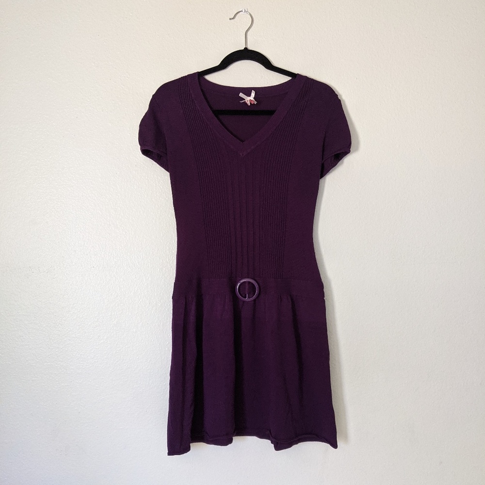 Purple Short Sleeve Dress